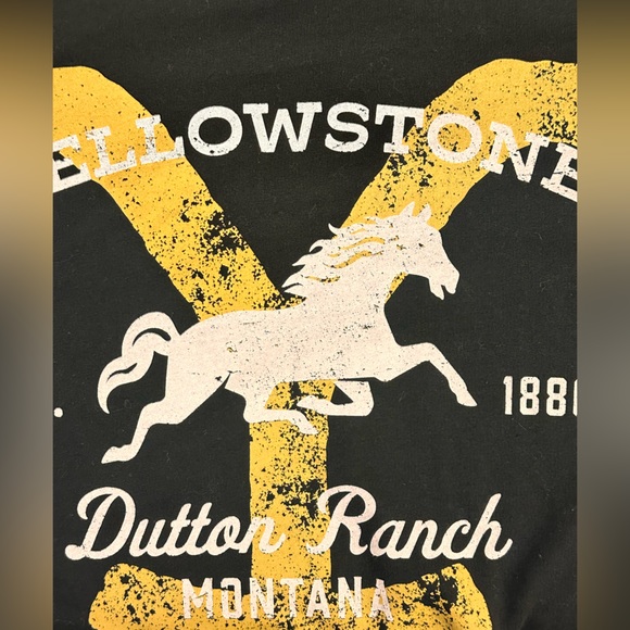 Yellowstone Dutton Ranch Black Crew Neck Long Sleeve Roughedge Sweatshir… - Picture 7 of 7